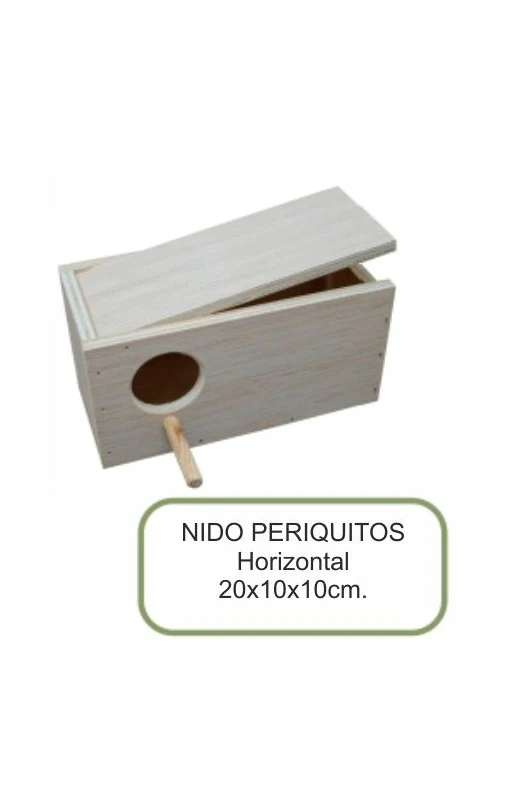 NIDO DE MADERA PARA PERIQUITOS Horizontal